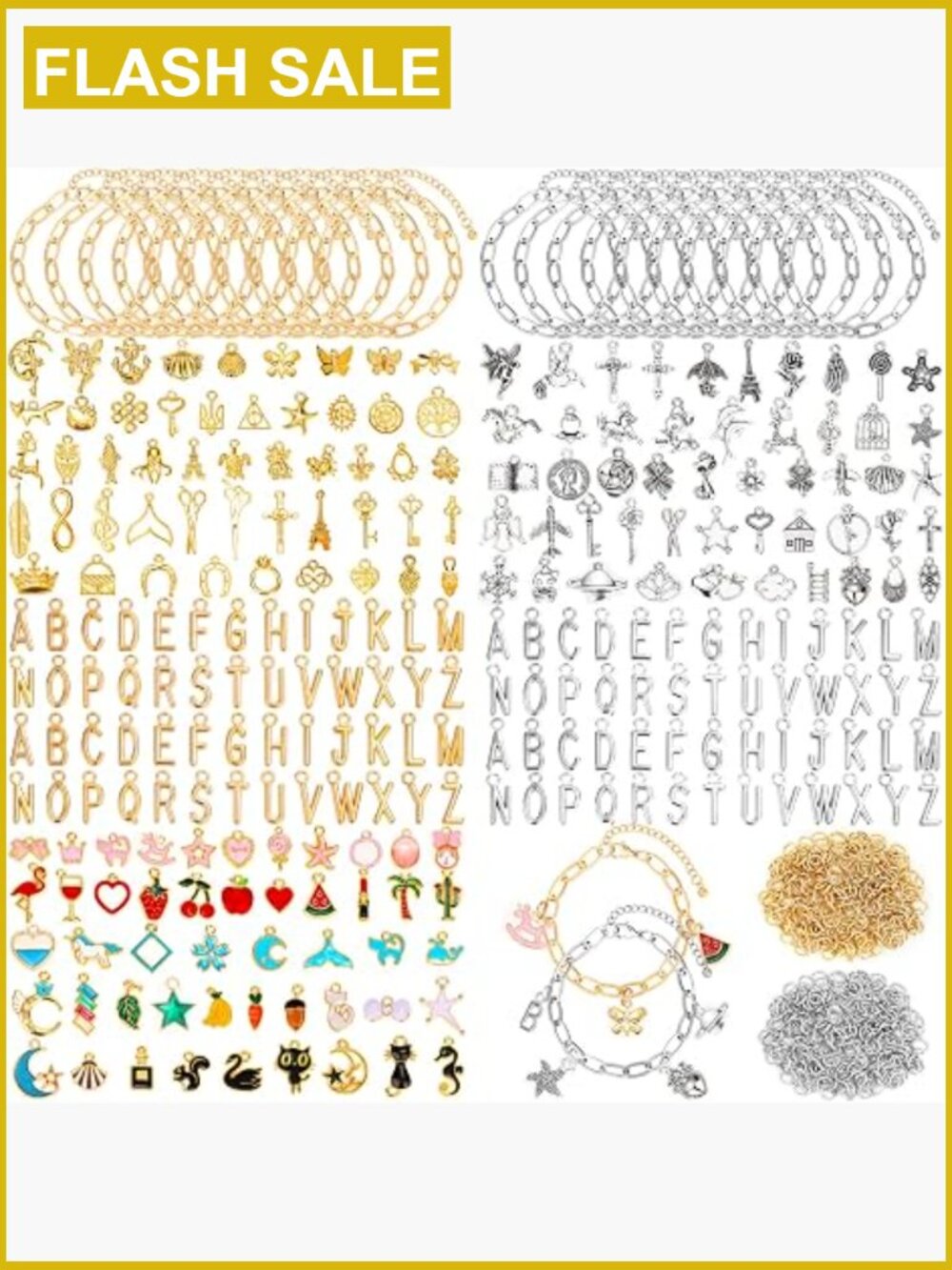 Charm Bracelet Making Kit - 674 Pieces DIY Jewelry Set